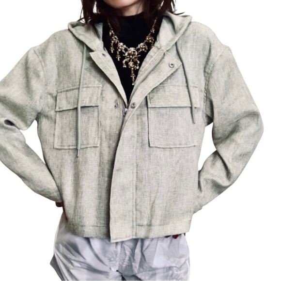 Avec Les Filles Cropped Hooded Jacket, Casual, Coastal, Weekend, City Chic,  XL - Picture 4 of 14